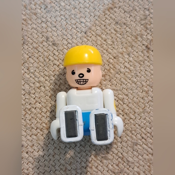 Playmobil Construction Worker White And Blue-Yellow Hard Hat Men at Work Figure - Picture 3 of 3